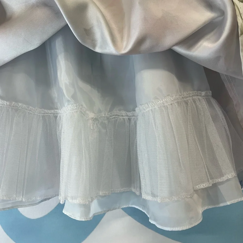 Rare Editions Girls flowery short sleeve dress with front bow and back bow - Picture 6 of 9